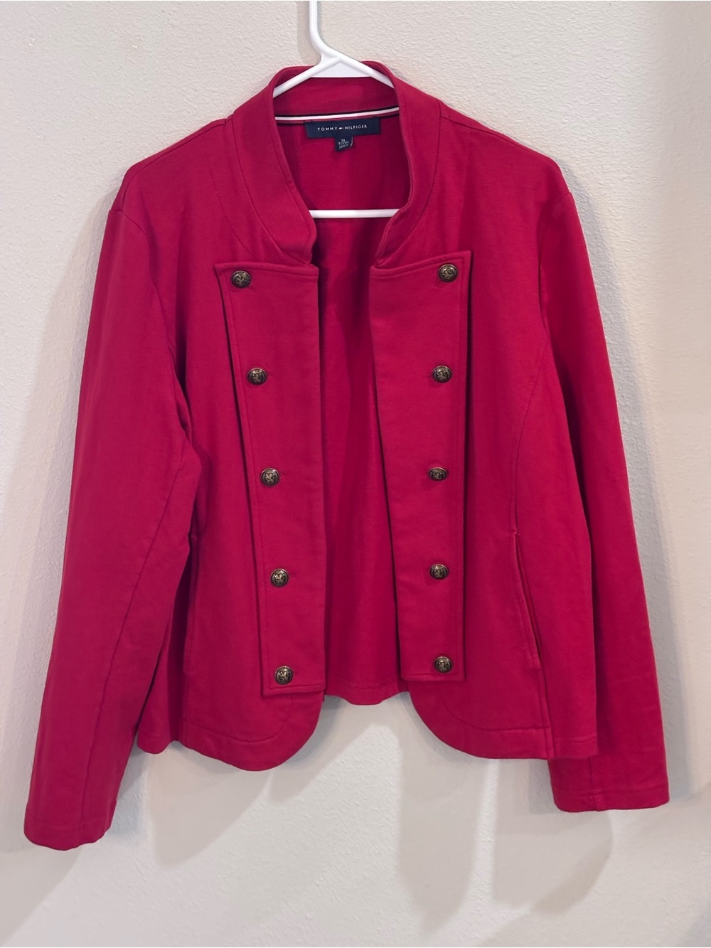 Tommy Hilfiger Women's Red Military Band Style Blazer, XL